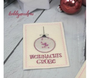 Stickdatei - ITH Postkarte Glitterkugel